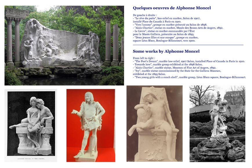 Alphonse MONCEL de PERRIN (1866-1930) - « Les trois Grâces », Importantes sculptures de jardin en marbre de Carrare -17