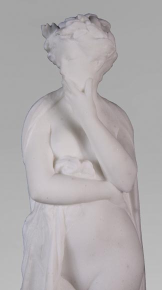 Albert CARRIER-BELLEUSE (1824-1887) - Jeune femme à l'antique en marbre statuaire-2