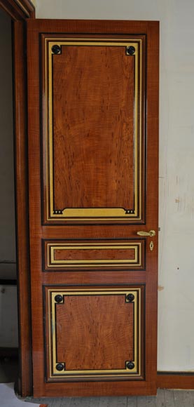 Paire de portes en trompe l'oeil de bois de style Art Déco, fin du XXe siècle -4