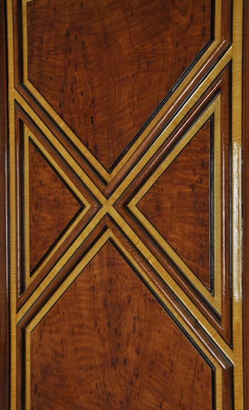 Paire de portes en trompe l'oeil de bois de style Art Déco, fin du XXe siècle -10