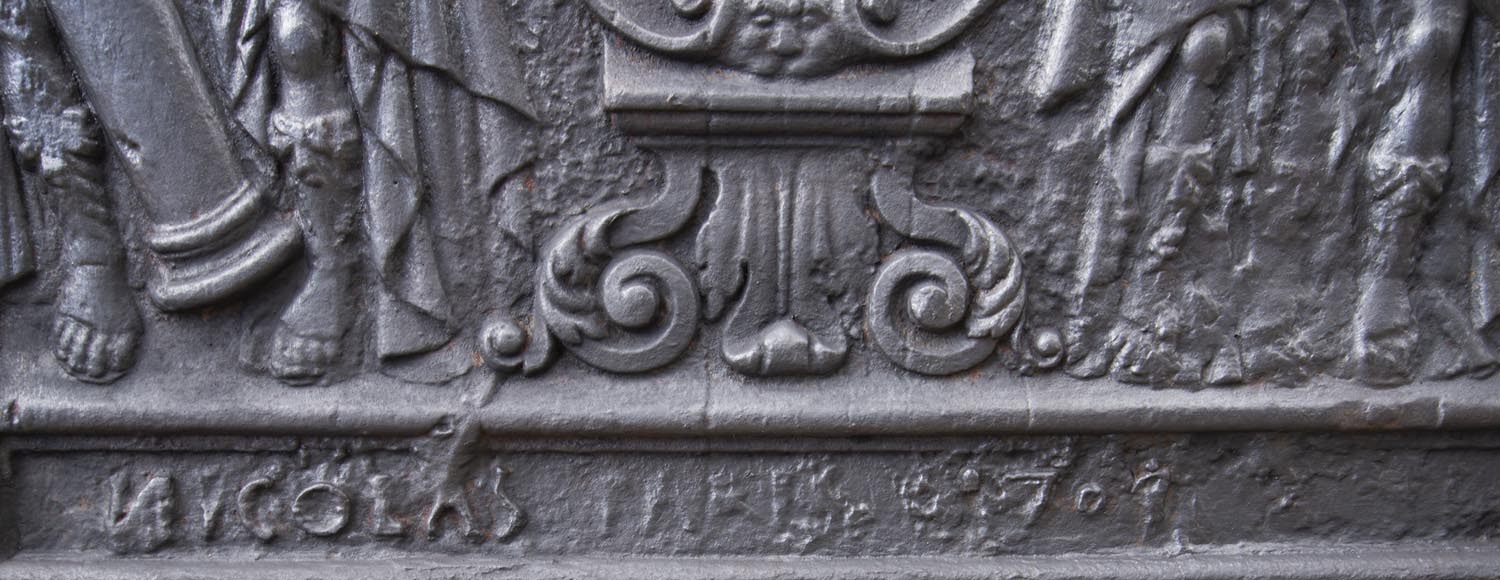 Plaque de cheminée à décor janséniste du XXe siècle-5