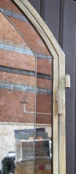 Paire de portes double-face en fer forgé et fond de miroir-13
