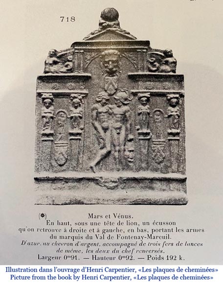 Importante plaque de cheminée manieriste aux armes de Germain du val-8