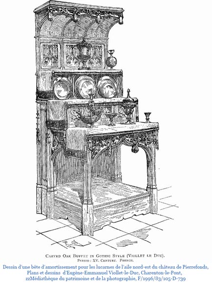 Dans la manière de VIOLLET-LE-DUC, Exceptionnelle salle à manger néogothique, XIXe siècle-30