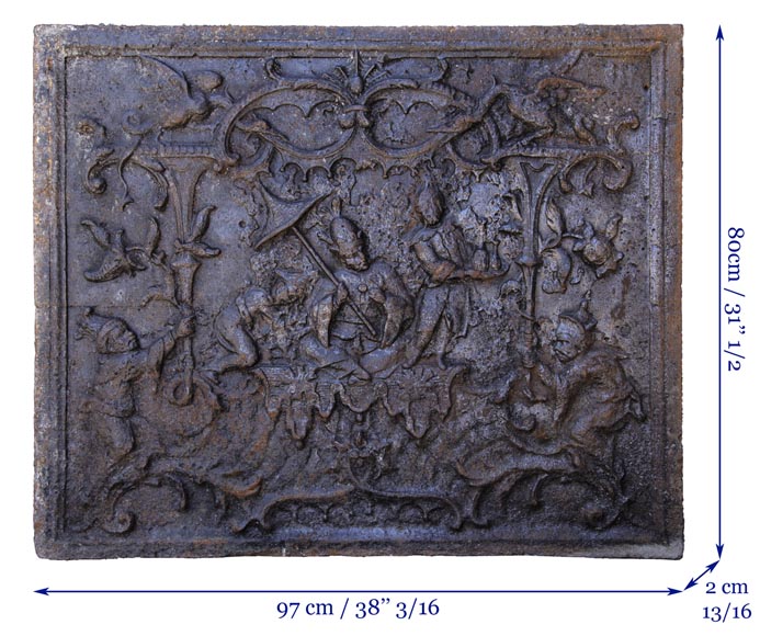Plaque de cheminée du XVIIIe siècle à décor d'une chinoiserie-11