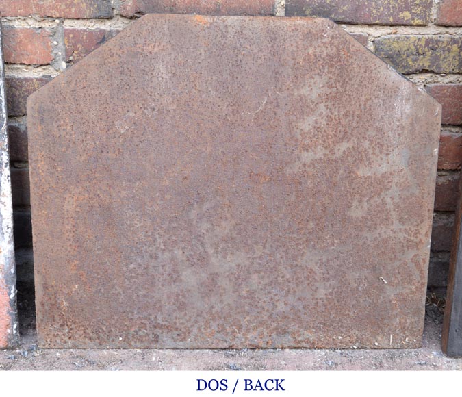 Plaque de cheminée hexagonale en fonte de fer aux armoiries -5