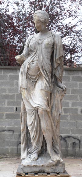 École française,Très grande sculpture en pierre d’une allégorie féminine, Fin du XVIIIe siècle-1