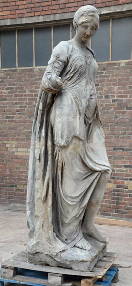 École française,Très grande sculpture en pierre d’une allégorie féminine, Fin du XVIIIe siècle-4