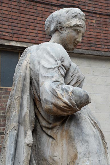 École française,Très grande sculpture en pierre d’une allégorie féminine, Fin du XVIIIe siècle-9