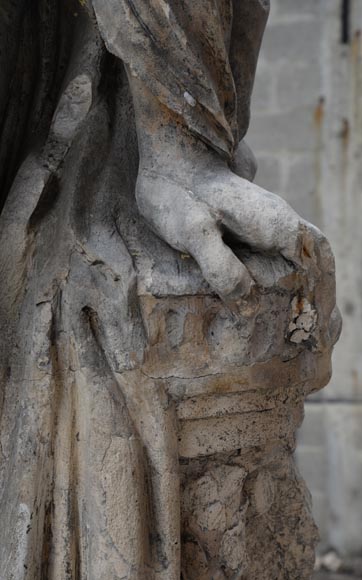 École française,Très grande sculpture en pierre d’une allégorie féminine, Fin du XVIIIe siècle-12