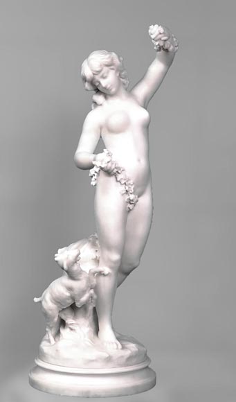 Louis-Robert CARRIER-BELLEUSE (1848-1913), Nymphe accompagnée d’une chèvre-0