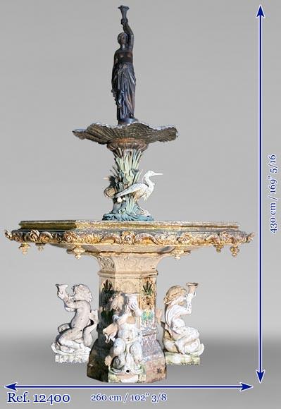 Fonderie du VAL D’OSNE - Exceptionnelle fontaine de style Renaissance Modèle présenté à l’Exposition Universelle de 1851-18