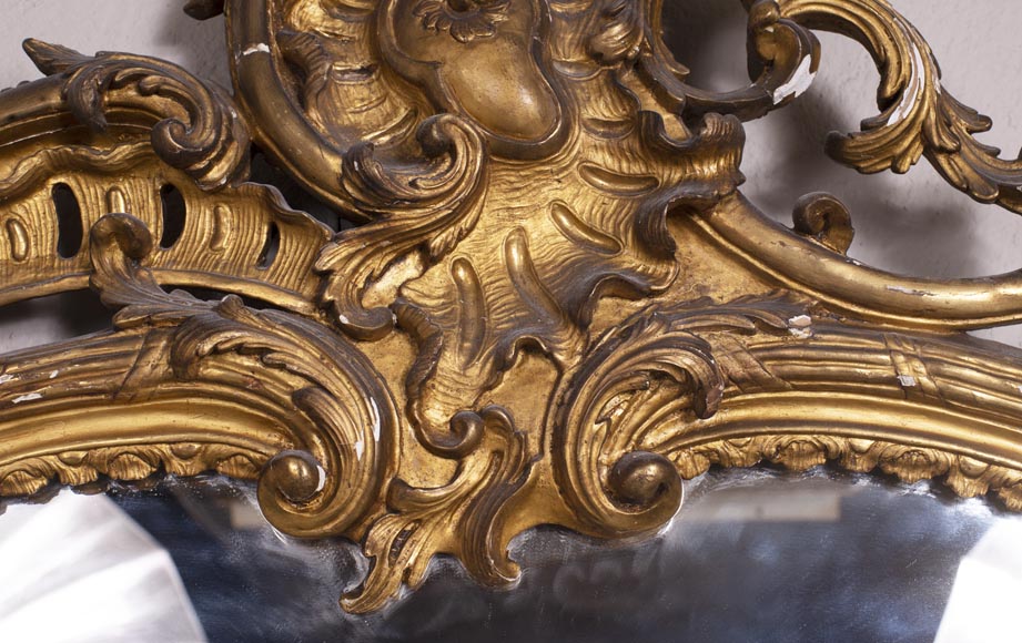 Trumeau ancien de style Louis XV en bois doré-3