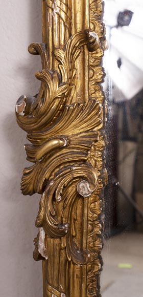 Trumeau ancien de style Louis XV en bois doré-5