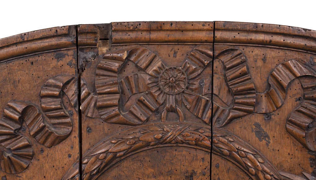 Matrice de plaque de cheminée en noyer d'époque Louis XVI-1