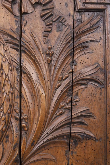 Matrice de plaque de cheminée en noyer d'époque Louis XVI-3
