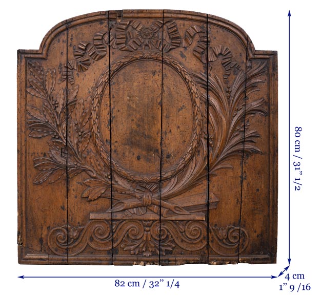 Matrice de plaque de cheminée en noyer d'époque Louis XVI-8