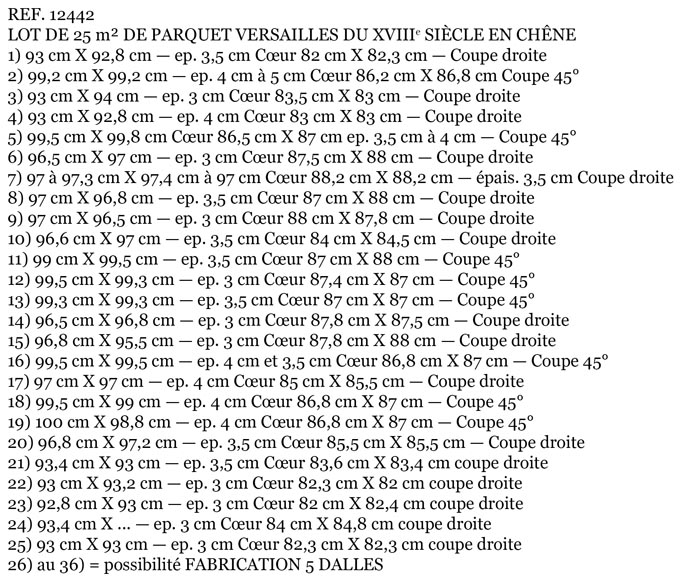 Lot de 25 m2 de parquet Versailles du XVIIIe siècle en chêne-19