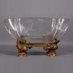 Coupe en cristal de Baccarat et bronze doré à décor japonisant