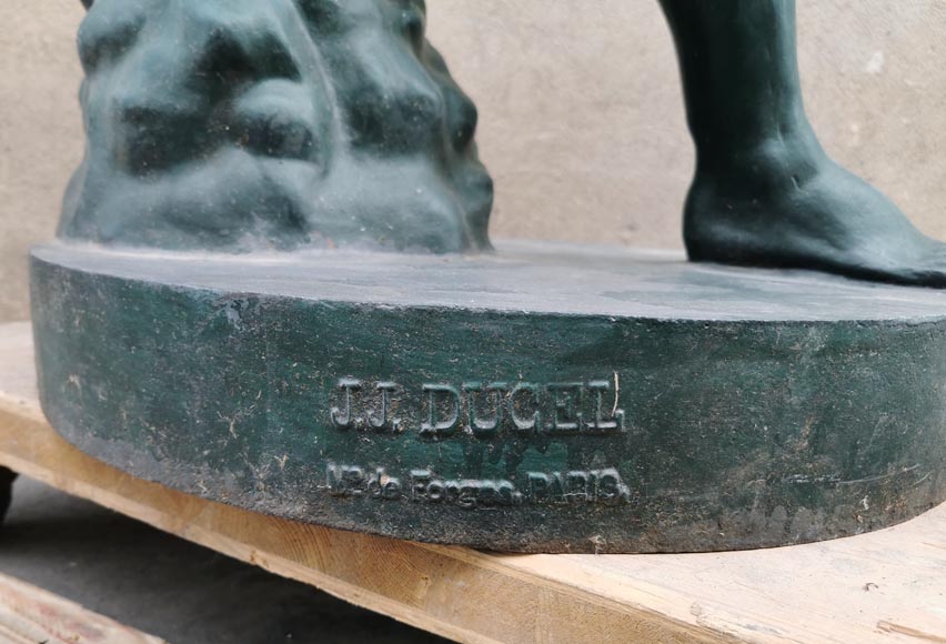 FONDERIE DUCEL, Statue en fonte d'après la sculpture antique Le Tireur d'épine, milieu du XIXe siècle-4