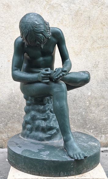 FONDERIE DUCEL, Statue en fonte d'après la sculpture antique Le Tireur d'épine, milieu du XIXe siècle-6
