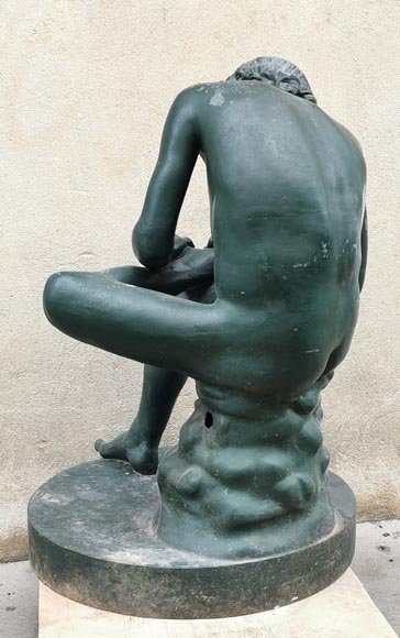 FONDERIE DUCEL, Statue en fonte d'après la sculpture antique Le Tireur d'épine, milieu du XIXe siècle-10