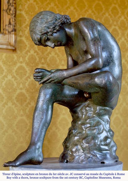 FONDERIE DUCEL, Statue en fonte d'après la sculpture antique Le Tireur d'épine, milieu du XIXe siècle-12