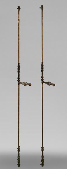 Paire de crémones en bronze signées « ST BRICARD », milieu du XIXe siècle -0