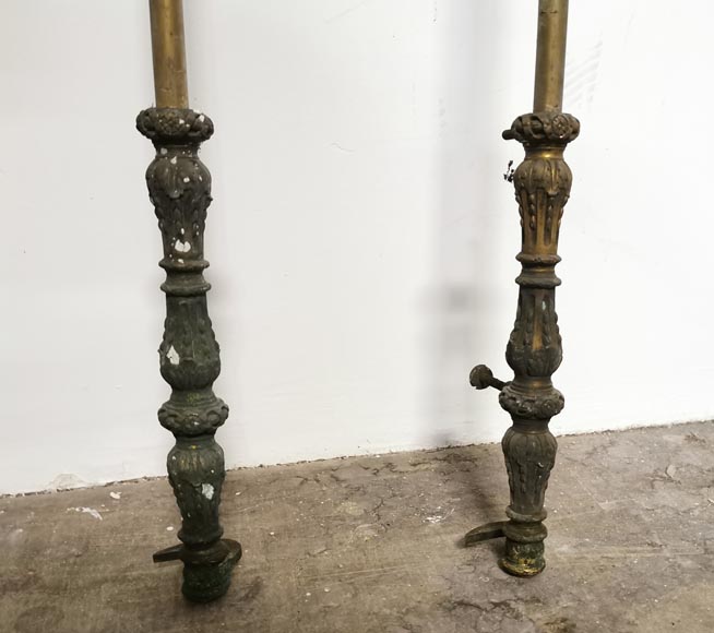 Paire de crémones en bronze signées « ST BRICARD », milieu du XIXe siècle -7