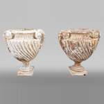 FONDERIE DU VAL D’OSNE, paire de vases en fonte de fer peints, seconde moitié du XIXe siècle 