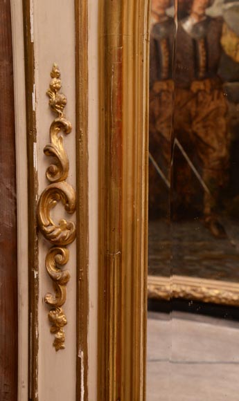 Trumeau de style Louis XV décor rocaille doré-4