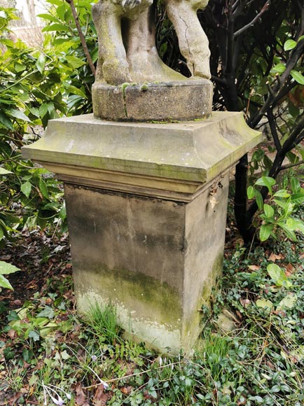 Statue d'un jeune faune musicien en pierre composite, début du XXe siècle-8