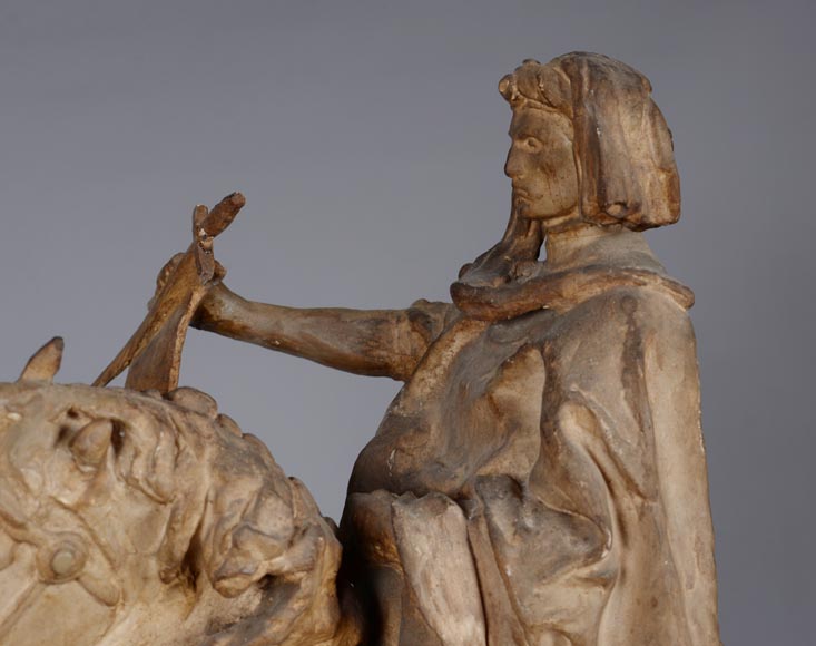 Jean-Antoine IDRAC (1849 – 1884), Maquette en plâtre pour le concours du monument à Étienne MARCEL, 1882-10