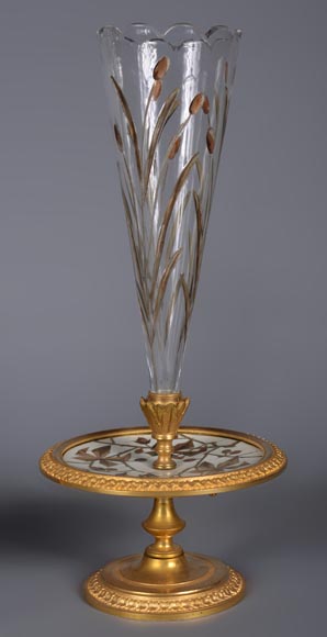 Ferdinand Duvinage – Paire de vases soliflores à décor en marqueterie d'ivoire-2