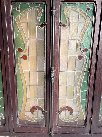 Fenêtre en vitrail Art Nouveau, début du XXe siècle-7