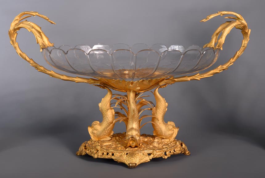 CRISTALLERIE DE CLICHY (attribuée à), Garniture en cristal et bronze doré, deuxième moitié du XIXe siècle-2