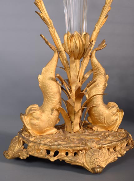 CRISTALLERIE DE CLICHY (attribuée à), Garniture en cristal et bronze doré, deuxième moitié du XIXe siècle-5