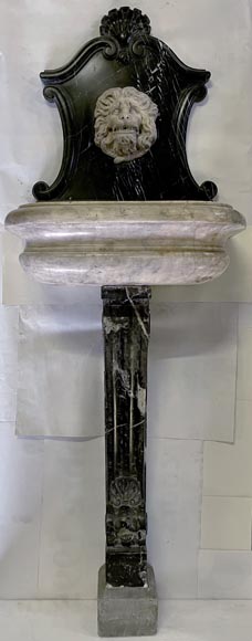 Fontaine murale d'intérieur en marbre et pierre-1
