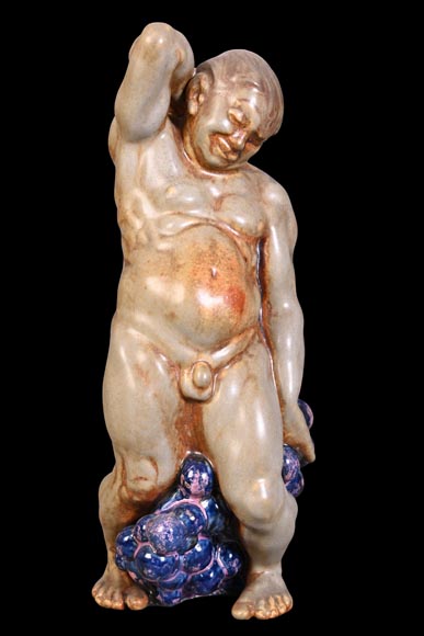 KAI NIELSEN (1882-1924) pour Bing & Grøndahl, garniture de table « Bacchanale » en grès émaillé-3