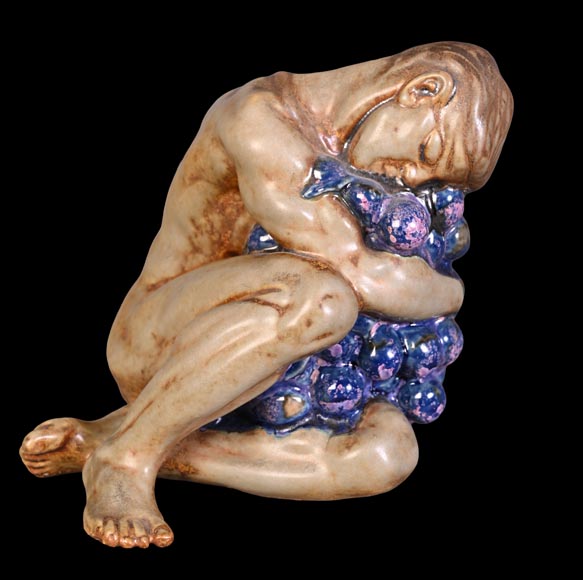 KAI NIELSEN (1882-1924) pour Bing & Grøndahl, garniture de table « Bacchanale » en grès émaillé-6