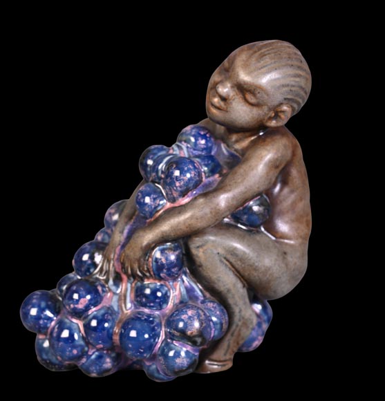 KAI NIELSEN (1882-1924) pour Bing & Grøndahl, garniture de table « Bacchanale » en grès émaillé-7