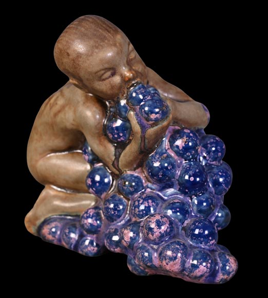 KAI NIELSEN (1882-1924) pour Bing & Grøndahl, garniture de table « Bacchanale » en grès émaillé-8