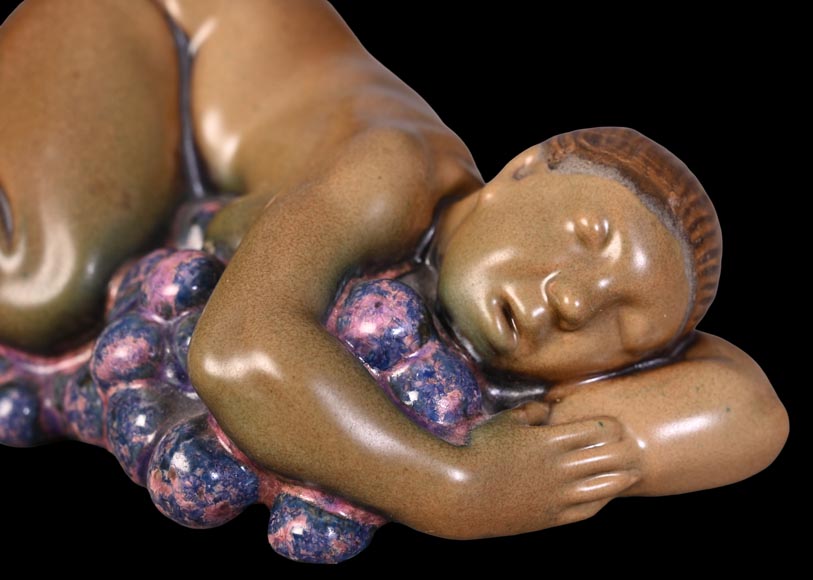 KAI NIELSEN (1882-1924) pour Bing & Grøndahl, garniture de table « Bacchanale » en grès émaillé-10