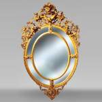 Miroir à parecloses en bois et stuc doré Napoléon III