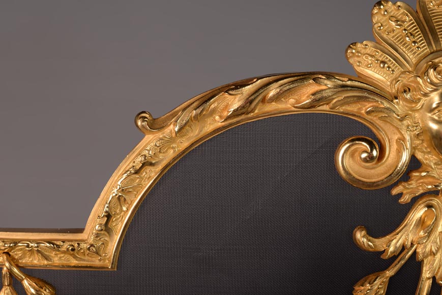 Pare-étincelle en bronze doré de style Napoléon III-3