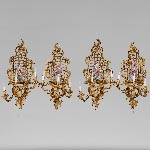 Manufacture Samson pour L'Escalier de Cristal, suite de quatre appliques au perroquet  de style Louis XV, après 1885