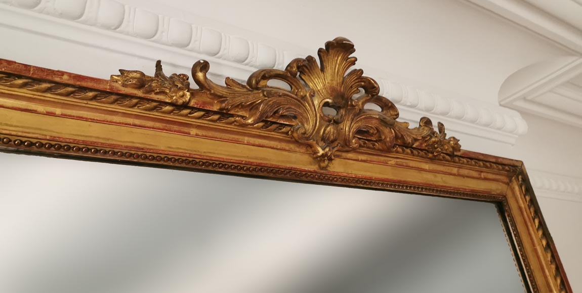 Trumeau en bois et stuc doré Napoléon III-2