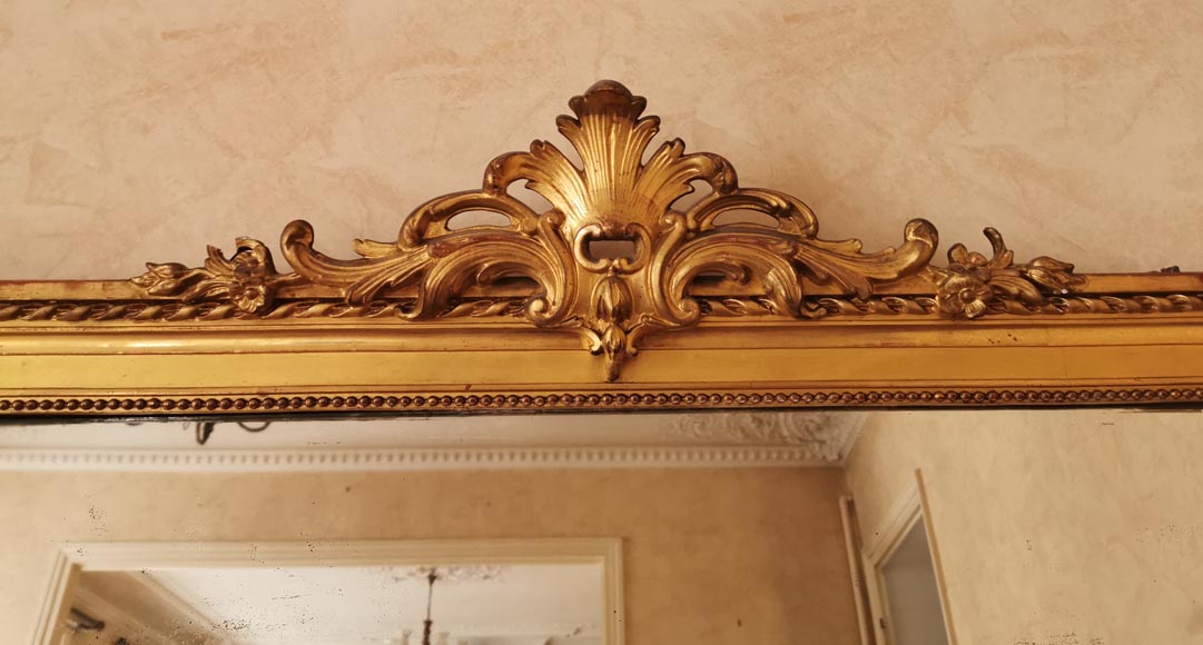 Grand trumeau en bois doré Napoléon III-1