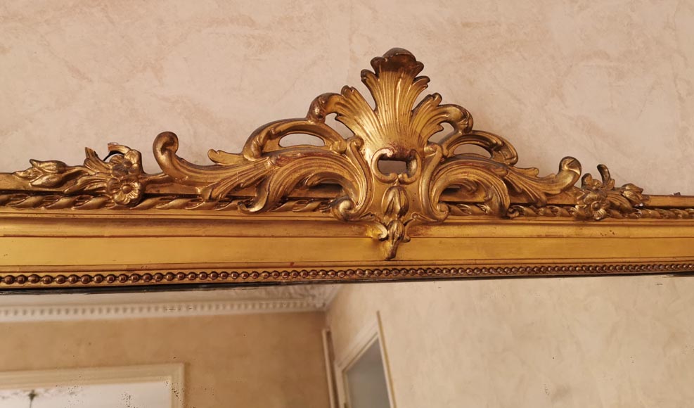 Grand trumeau en bois doré Napoléon III-2