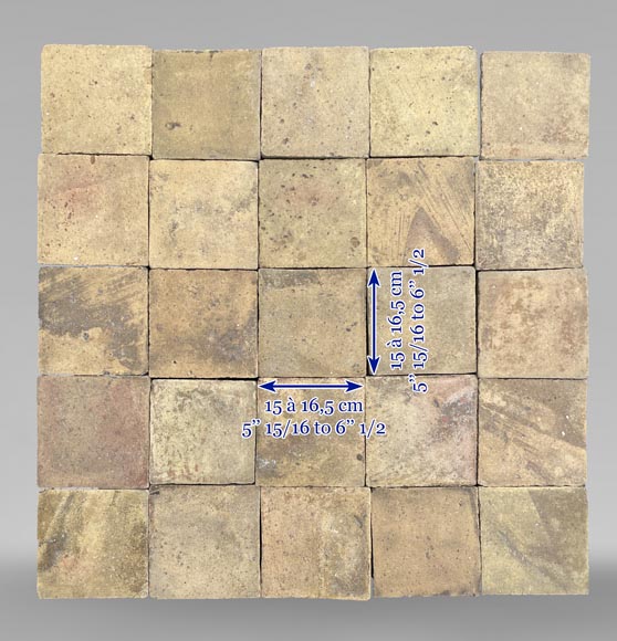 Important ensemble de dalles en terre cuite d'environ 330 m² provenant du couvent des Carmélites-5